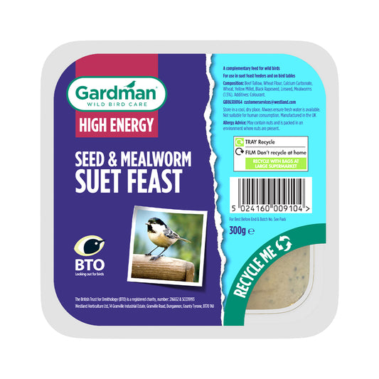 Gardman Seed & Mealworm Suet Feast 300g